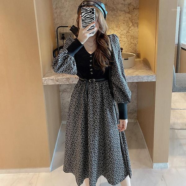 new fashion knitted dress women fake two pieces spring autumn a-line long sleeve dress sweater chiffon patchwork female vestidos1, Black;gray
new fashion knitted dress women fake two pieces spring autumn a-line long sleeve dress sweater chiffon patchwork female vestidos1, Black;gray