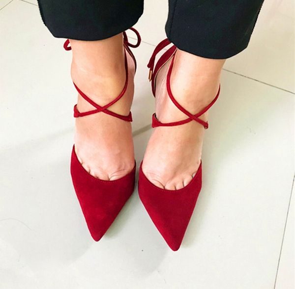 women shoes new red velvet suede high heels cross strap shoes boots sandals pointed thin heel pumps cut-outs summer women's party we, Black
women shoes new red velvet suede high heels cross strap shoes boots sandals pointed thin heel pumps cut-outs summer women's party we, Black