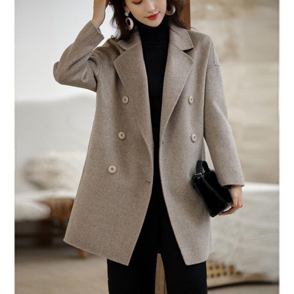 turn-down collar coat for women solid color wool autumn winter overcoat female streewear outwear briefness coat, Black
turn-down collar coat for women solid color wool autumn winter overcoat female streewear outwear briefness coat, Black