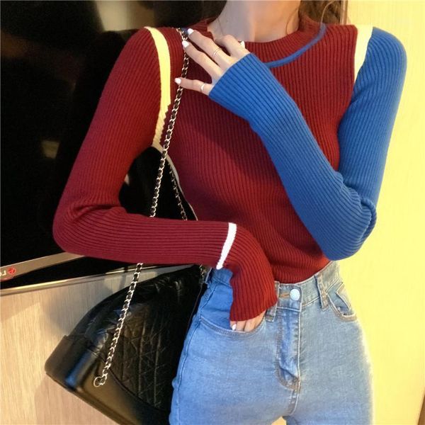 autumn winter 2019 new fashion women hit color long sleeve slim bottom knitted women sweater pullover1, White;black
autumn winter 2019 new fashion women hit color long sleeve slim bottom knitted women sweater pullover1, White;black