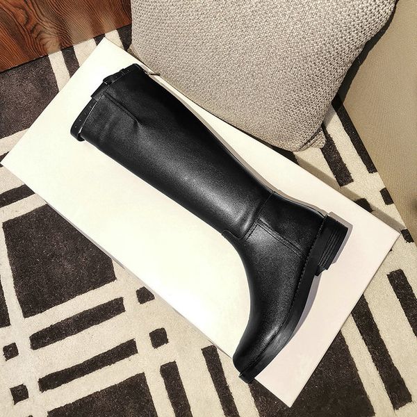 2021 new knee high round toe buckle zipper long boots autumn winter cow leather pu square heel women shoes size 34-41 ox45, Black
2021 new knee high round toe buckle zipper long boots autumn winter cow leather pu square heel women shoes size 34-41 ox45, Black
