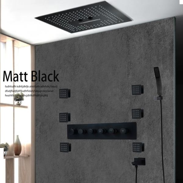 2021 high flow bathroom black shower system 304sus ceiling led light shower panel set big rain faucet massage body jets 2 inch
2021 high flow bathroom black shower system 304sus ceiling led light shower panel set big rain faucet massage body jets 2 inch