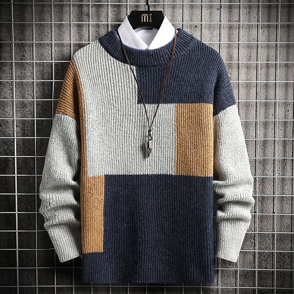 2021 new men's slim sweaters splicing o-neck pullovers men autumn winter knitted sweater fashion street shirt mens o8t3, White;black
2021 new men's slim sweaters splicing o-neck pullovers men autumn winter knitted sweater fashion street shirt mens o8t3, White;black
