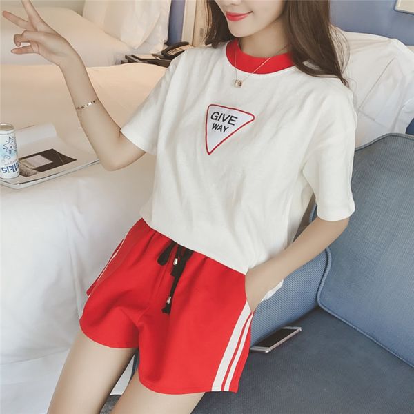 women's fashion alphabet printed t-shirt shorts and short sleeve t-shirt casual set women's high waist color matching sports short, Gray
women's fashion alphabet printed t-shirt shorts and short sleeve t-shirt casual set women's high waist color matching sports short, Gray