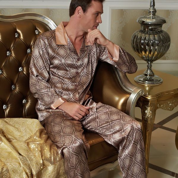 2021 new pajamas male satin sleepwear men long-sleeve pyjama pants sets softness faux silk pijama x20506, Black;brown
2021 new pajamas male satin sleepwear men long-sleeve pyjama pants sets softness faux silk pijama x20506, Black;brown