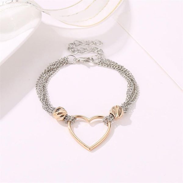 trendy personality jewelry multilayer extension chain bead heart gold color bead stainless steel bracelets for women gift, Golden;silver
trendy personality jewelry multilayer extension chain bead heart gold color bead stainless steel bracelets for women gift, Golden;silver