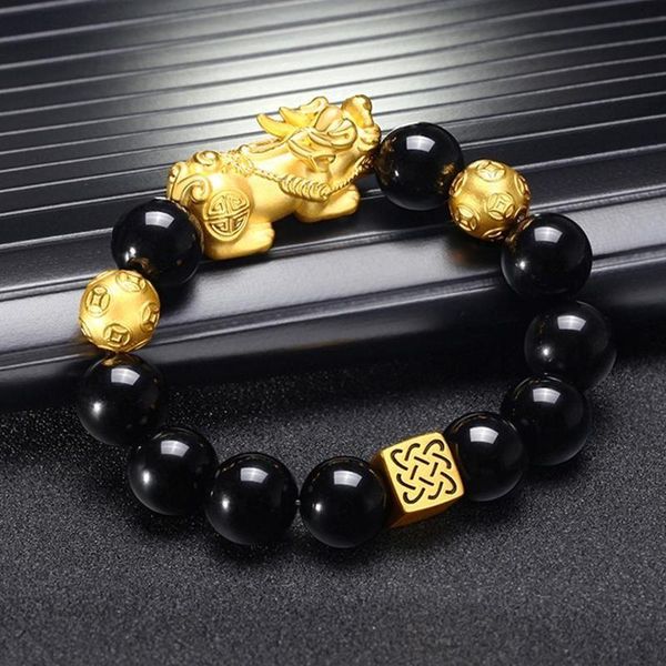 Men Domineering Pixiu Bracelet Black Obsidian Beads Lucky Rich Wealth Buddha Bracelet Fashion Golded Pixiu Charm, Golden;silver
Men Domineering Pixiu Bracelet Black Obsidian Beads Lucky Rich Wealth Buddha Bracelet Fashion Golded Pixiu Charm, Golden;silver
