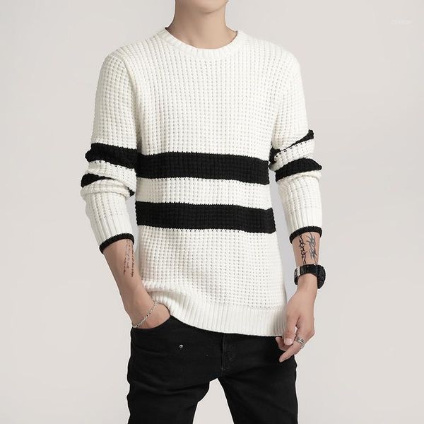 men's sweaters tnick men wool o-neck sweater long sleeve cotton pullover striped slim fit perfect quality knitted clothing dropshopping, White;black
men's sweaters tnick men wool o-neck sweater long sleeve cotton pullover striped slim fit perfect quality knitted clothing dropshopping, White;black