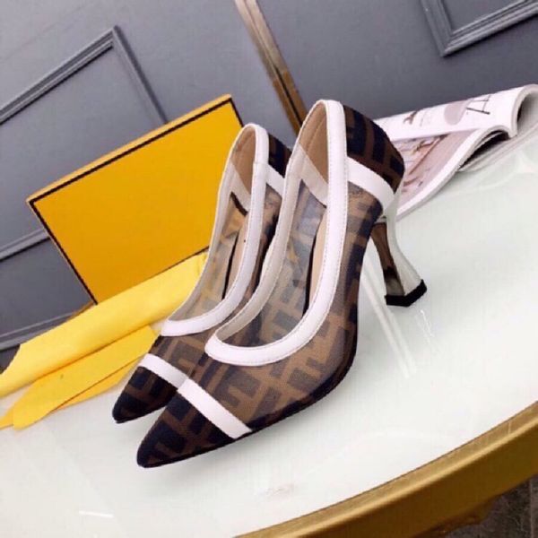 2020 women's summer fashion all-around bag head breathable elastic mesh single shoes thick heel medium high heel leather sole women, Black