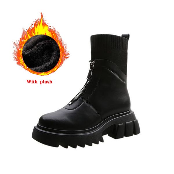 2021 new women ankle boots pu leather stretch fabric shoes ladies non-slip warm plush plarform thich bottomn chunky heels botas 1 ncmx, Black
2021 new women ankle boots pu leather stretch fabric shoes ladies non-slip warm plush plarform thich bottomn chunky heels botas 1 ncmx, Black