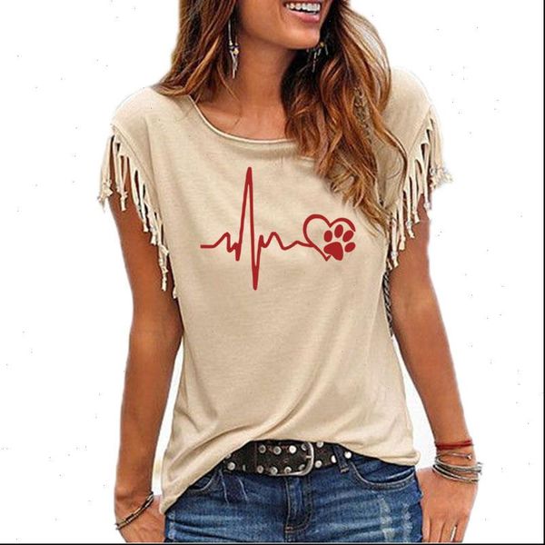 fashion heartbeat lifeline and paw cat dog heart love print women tshirt cotton summer casual t shirt, White
fashion heartbeat lifeline and paw cat dog heart love print women tshirt cotton summer casual t shirt, White