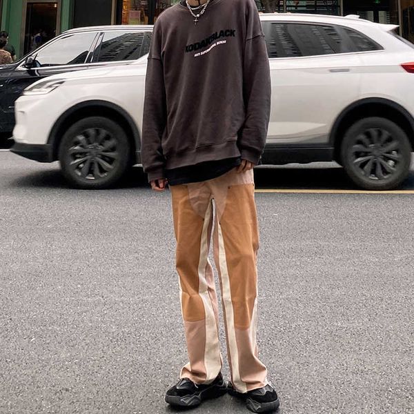 men's pants american vibe splicing overalls autumn and winter high street micro horn pants men's design sense niche fashion brand, Black
men's pants american vibe splicing overalls autumn and winter high street micro horn pants men's design sense niche fashion brand, Black