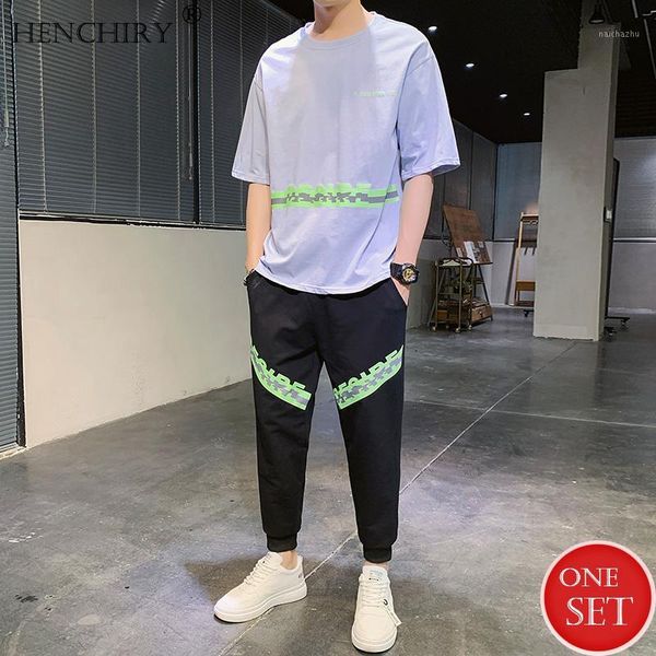 henchiry casual stripes printed short-sleeved youth harajuku suit t-shirt short-sleeved suit men's sports cotton tracksuit men1, Gray
henchiry casual stripes printed short-sleeved youth harajuku suit t-shirt short-sleeved suit men's sports cotton tracksuit men1, Gray