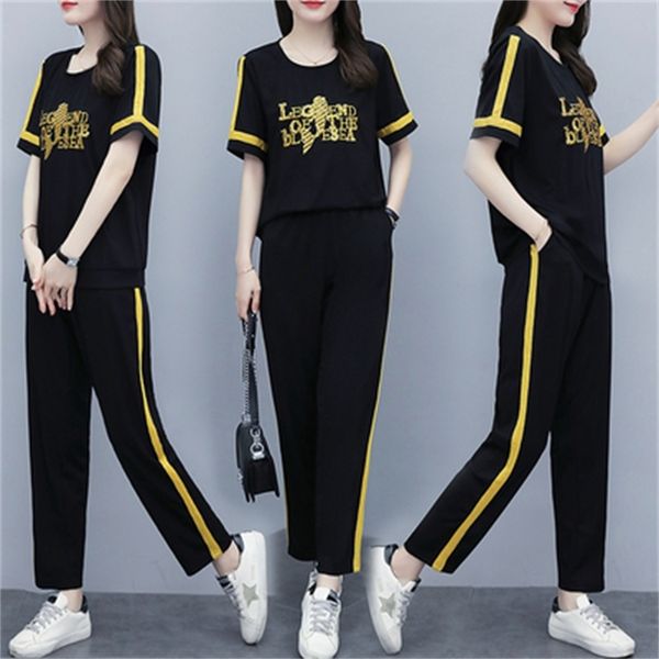 letter woman's sweater plus size suits black sets casual summer garments two and sweatpants b8bu, White
letter woman's sweater plus size suits black sets casual summer garments two and sweatpants b8bu, White