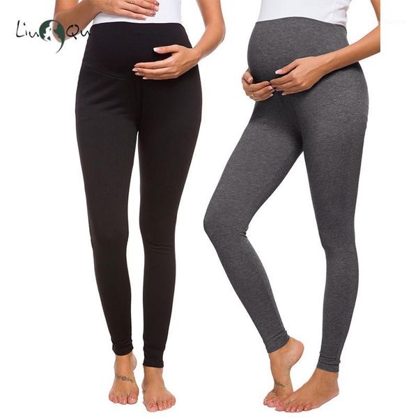 maternity bottoms 2 pack save pregnant pants womens leggings super comfy stretch casual sports yoga cotton pregnancy1, White