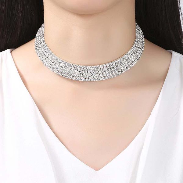 fashion women collar pendant necklace multi-loop zircon collar necklace engagement exquisite jewelry accessories for fiancee, Silver
fashion women collar pendant necklace multi-loop zircon collar necklace engagement exquisite jewelry accessories for fiancee, Silver