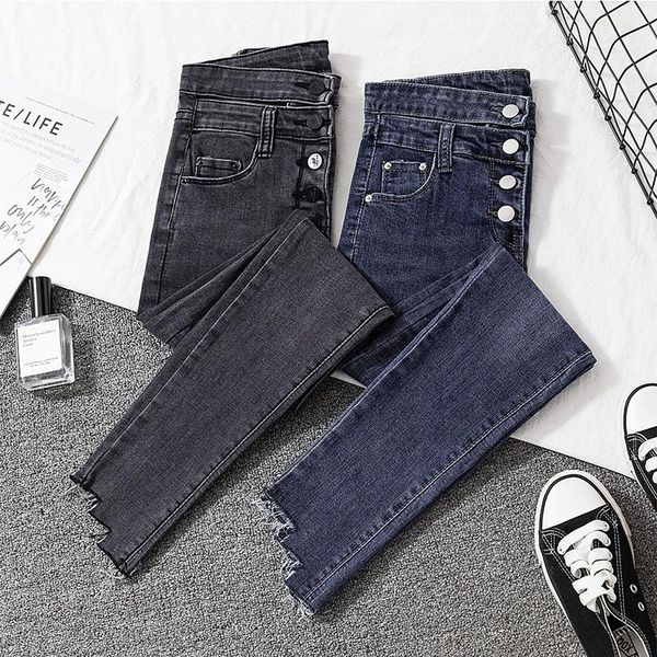 однобортный узкие джинсы женщина черный синий непрерывно упругие denim брюки карандаш женщина корейской моды высокой талией жан дамы, Blue
однобортный узкие джинсы женщина черный синий непрерывно упругие denim брюки карандаш женщина корейской моды высокой талией жан дамы, Blue