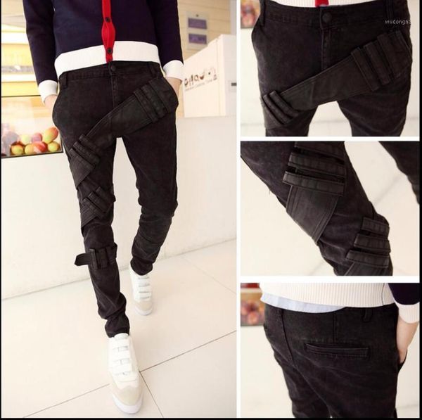 korean new fashion men's harem pants non-mainstream personality nightclub tide low cross-pants belt jeans singer costumes1, Blue
korean new fashion men's harem pants non-mainstream personality nightclub tide low cross-pants belt jeans singer costumes1, Blue