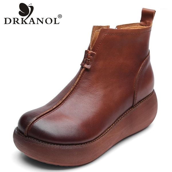 drkanol new autumn winter round toe 100% genuine leather wedge heel ankle boots for women winter warm shoes women platform boots1, Black
drkanol new autumn winter round toe 100% genuine leather wedge heel ankle boots for women winter warm shoes women platform boots1, Black