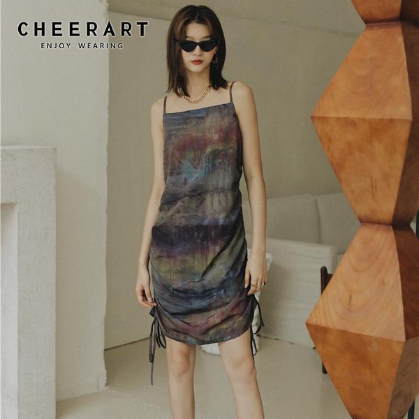 casual dresses cheerart tie dye vintage drawstring dress women backless spaghetti strap slip 2021 summer fashion designer, Black;gray
casual dresses cheerart tie dye vintage drawstring dress women backless spaghetti strap slip 2021 summer fashion designer, Black;gray