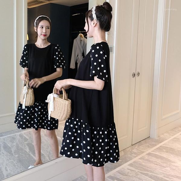 9012# maternity dress summer cotton color block short sleeve loose stylish dress for pregnant women mom1, White
9012# maternity dress summer cotton color block short sleeve loose stylish dress for pregnant women mom1, White