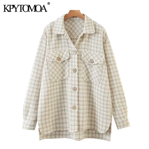 kpytomoa women fashion tweed plaid loose irregular jacket coat vintage long sleeve pockets female outerwear chic 201106, Black;brown
kpytomoa women fashion tweed plaid loose irregular jacket coat vintage long sleeve pockets female outerwear chic 201106, Black;brown