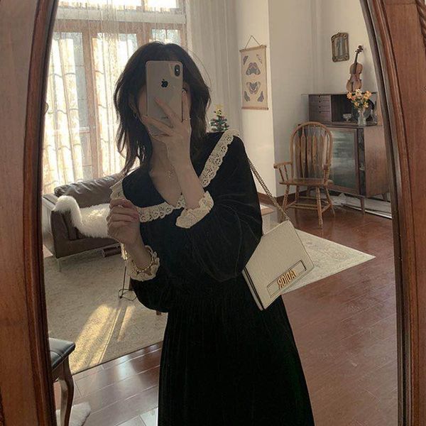 casual dresses coigarsam 4xl plus size french style women long dress vintage black 6634, Black;gray
casual dresses coigarsam 4xl plus size french style women long dress vintage black 6634, Black;gray