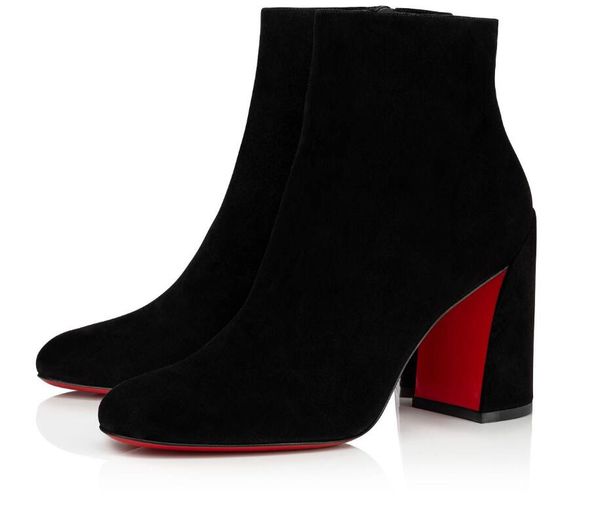 elegant winter brand women's turela boots fashion red bottom ankle boot lady booty chunky heels comfort party wedding red sole booties, Black
elegant winter brand women's turela boots fashion red bottom ankle boot lady booty chunky heels comfort party wedding red sole booties, Black