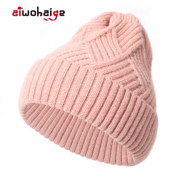 new solid wool knit women warm trendy winter hats simple korean style female soft cap elegant all-match beanie gorro, Blue;gray