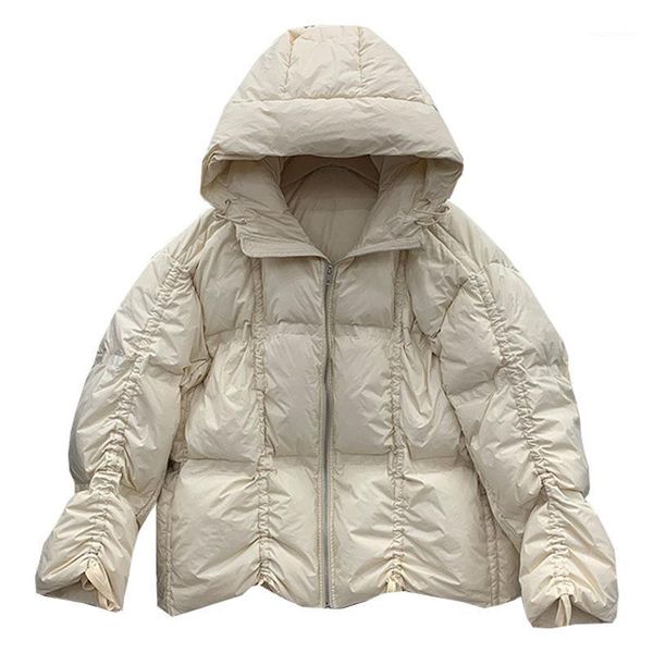 winter coat women loose parka hooded duck down jacket female student oversize outwear drawstring down coat ns20981, Black
winter coat women loose parka hooded duck down jacket female student oversize outwear drawstring down coat ns20981, Black