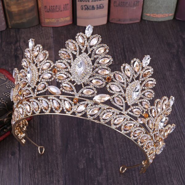 new glitter baroque diamante large crystal floral crown exquisite charming tiaras beauty pageant bride wedding hair accessories t200110, White;golden
new glitter baroque diamante large crystal floral crown exquisite charming tiaras beauty pageant bride wedding hair accessories t200110, White;golden