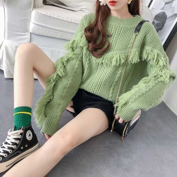 very fairy sweaterwomen's pulloverlazy windstudent's korean online pullover nitted shirt red autumn and winter design tassel knitw, White;black
very fairy sweaterwomen's pulloverlazy windstudent's korean online pullover nitted shirt red autumn and winter design tassel knitw, White;black