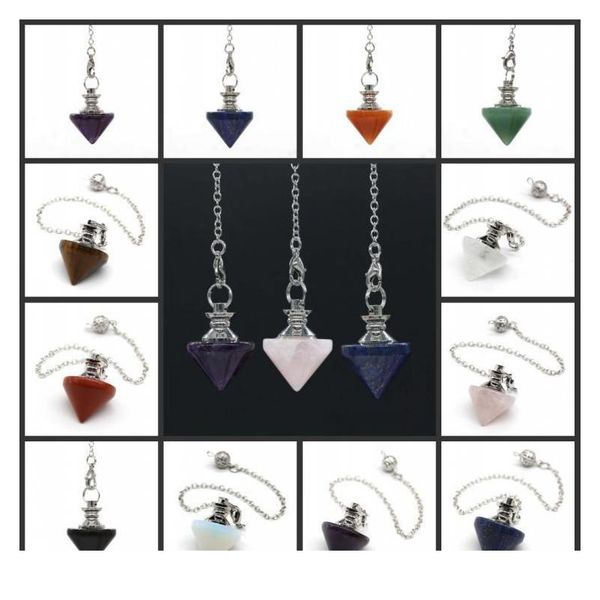 reiki natural stone crystal quartz dowsing pendulum metal chain cone charm pendant for men women divination amulet jewel qyljdv, Black
reiki natural stone crystal quartz dowsing pendulum metal chain cone charm pendant for men women divination amulet jewel qyljdv, Black
