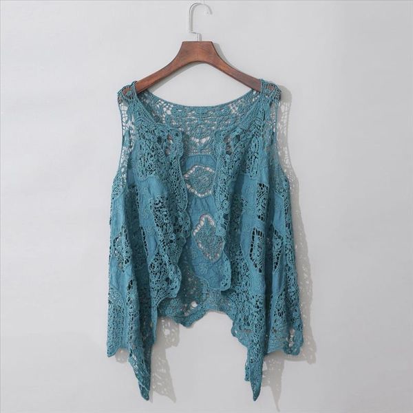 light blue lace cardigan women blouses vest casual hollow out perspective plus size irregular long beach elegant korean g7, White
light blue lace cardigan women blouses vest casual hollow out perspective plus size irregular long beach elegant korean g7, White