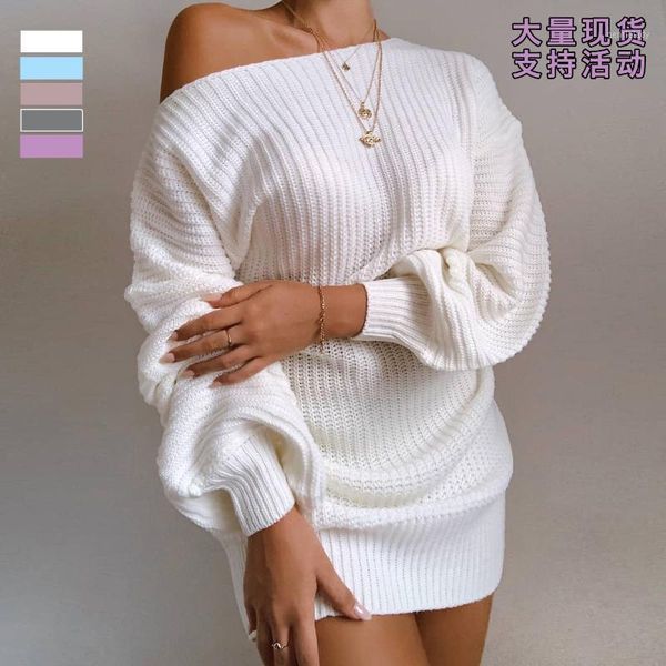 casual dresses 2021 autumn and winter dress european american leisure off-the-shoulder lantern sleeve knitted sweater sweater1, Black;gray
casual dresses 2021 autumn and winter dress european american leisure off-the-shoulder lantern sleeve knitted sweater sweater1, Black;gray