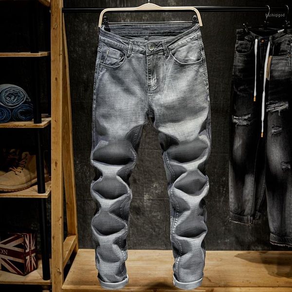 stretch denim 2020 men jeans smart casual fashion straight jeans men's retro gray male denim 28-401, Blue
stretch denim 2020 men jeans smart casual fashion straight jeans men's retro gray male denim 28-401, Blue