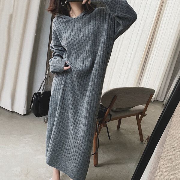 2021 new hoodies autumn winter dresses women sleeve ladies korean knitted sweater long dress vestidos bleq, Black;gray
2021 new hoodies autumn winter dresses women sleeve ladies korean knitted sweater long dress vestidos bleq, Black;gray