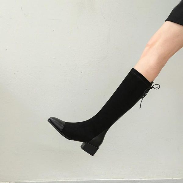 boots woman patchwork zipper square toe thick heel knee high genuine leather slim long shoes 2021 winter party basic, Black
boots woman patchwork zipper square toe thick heel knee high genuine leather slim long shoes 2021 winter party basic, Black