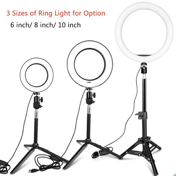 6inch/8inch/10inch mini led video ring light lamp dimmable 3 lighting modes usb powered with tripod stand for video living
6inch/8inch/10inch mini led video ring light lamp dimmable 3 lighting modes usb powered with tripod stand for video living