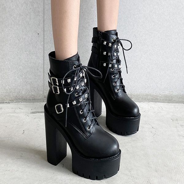 punk women ankle motorbiker boots заклепка платформы corss tie низкие каблуки пряжки украшения резиновые подошвы zip прохладно женская обувь, Black
punk women ankle motorbiker boots заклепка платформы corss tie низкие каблуки пряжки украшения резиновые подошвы zip прохладно женская обувь, Black