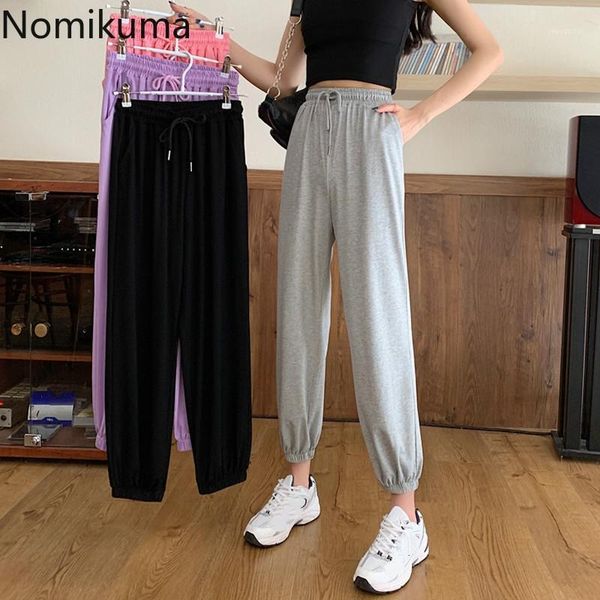 nomikuma 2020 summer new solid sweat pants lace up stretch high waist harem trousers korean causal ankle-length pants 6a5541, Black;white
nomikuma 2020 summer new solid sweat pants lace up stretch high waist harem trousers korean causal ankle-length pants 6a5541, Black;white