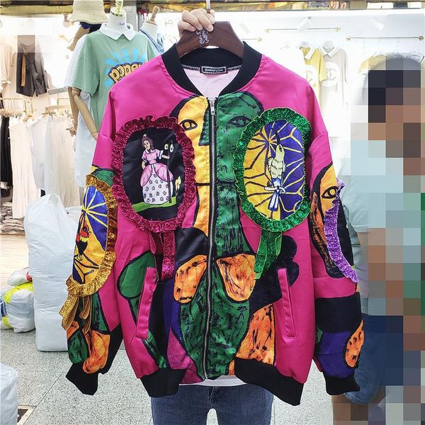 new spring and autumn outerwear women's fashion printed long sleeve bomber jacket loose female students baseball jacket coats, Black;brown
new spring and autumn outerwear women's fashion printed long sleeve bomber jacket loose female students baseball jacket coats, Black;brown