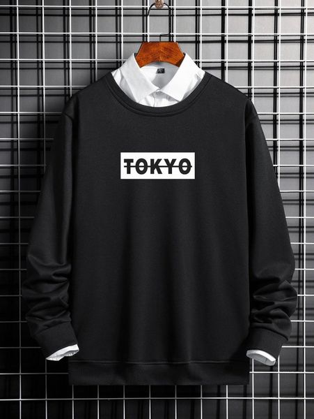 men letter graphic sweatshirt without shirt e19s#, Black
men letter graphic sweatshirt without shirt e19s#, Black