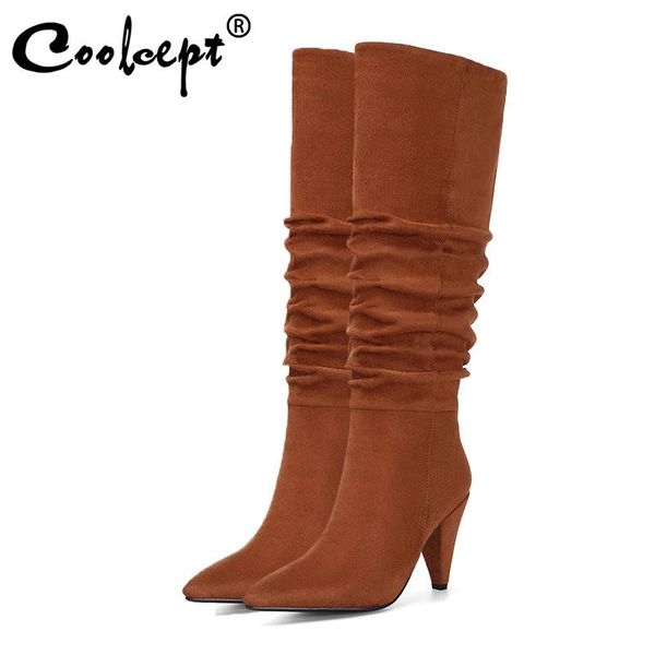 boots coolcept knee high stretch for women pointed toe heeled winter keep warm fur shoes footwear size 34-43, Black
boots coolcept knee high stretch for women pointed toe heeled winter keep warm fur shoes footwear size 34-43, Black