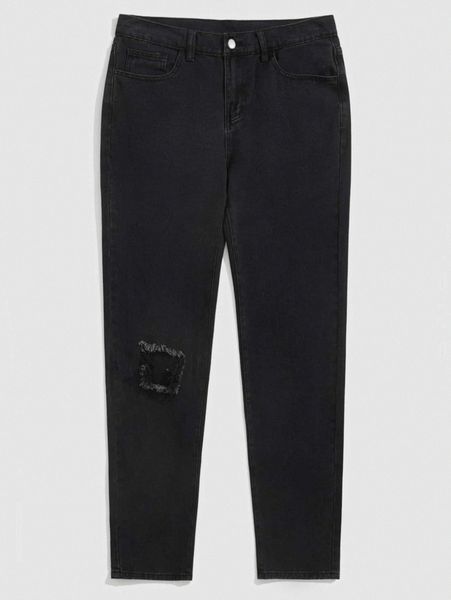 men straight leg ripped jeans q2gp#, Blue