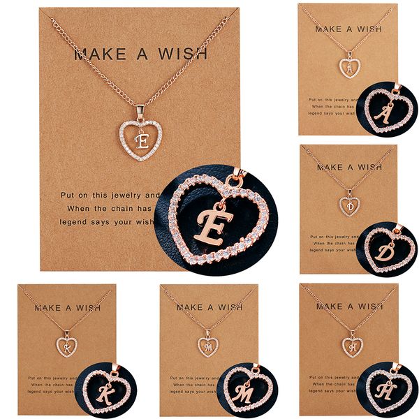 elegant crystal rhinestone 26 letter necklaces rosegold color heart pendant women girls fashion diy birthday party jewelry gifts, Silver
elegant crystal rhinestone 26 letter necklaces rosegold color heart pendant women girls fashion diy birthday party jewelry gifts, Silver