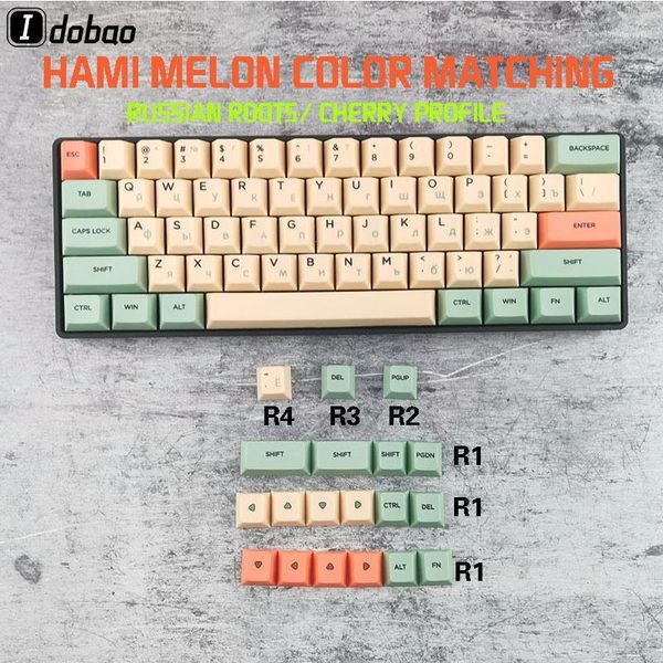 hami melon russian root cherry profile dye sub keycaps for mechanical keyboard gh60 xd64 gk64 tada68 poker 60 xd601