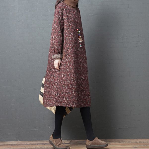 johnature chinese style print floral women dresses warm vintage robes 2020 winter new thick turtleneck long sleeve loose dresses lj201203, White;black
johnature chinese style print floral women dresses warm vintage robes 2020 winter new thick turtleneck long sleeve loose dresses lj201203, White;black