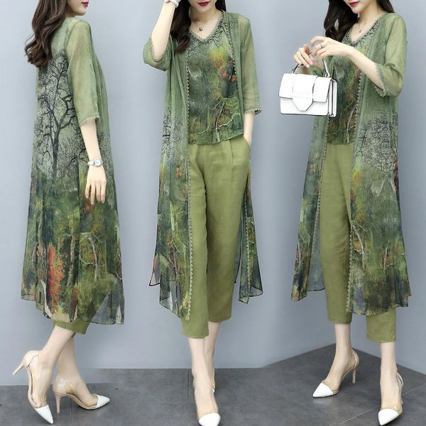 female mode 3 and pants with floral cardigan femme vetement all 8aoq, White 
female mode 3 and pants with floral cardigan femme vetement all 8aoq, White
