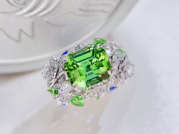 hjy tourmaline ring fine jewelry solid 18k gold nature green tourmaline gemstones 4.1ct diamonds rings for women fine present, Silver
hjy tourmaline ring fine jewelry solid 18k gold nature green tourmaline gemstones 4.1ct diamonds rings for women fine present, Silver